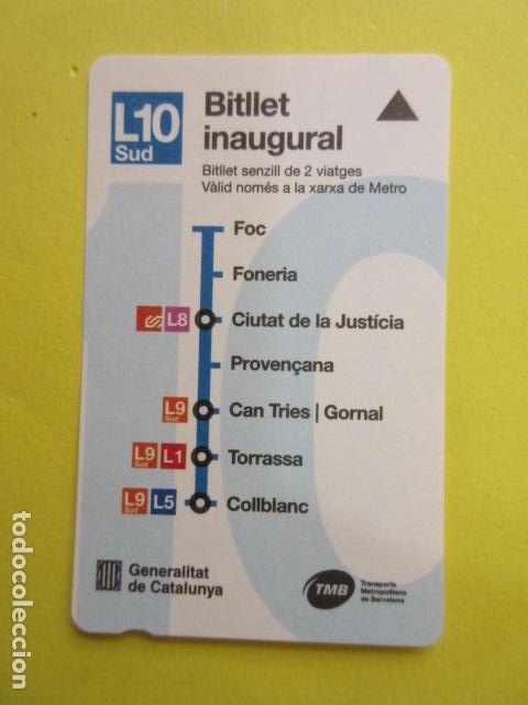 Colecionismos Bilhetes de Transporte: METRO BARCELONA TARJETA INAUGURAL LINEA 10 SUD - MODELO 2