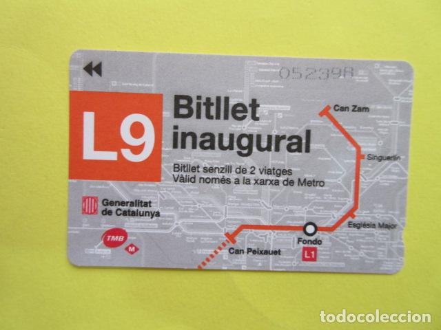 Coleccionismo Billetes de transporte: METRO BARCELONA TARJETA INAUGURAL LINEA 9