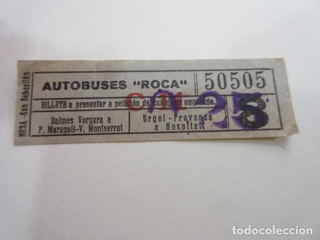 Collectionnisme Billets de transport: BILLETE CAPICUA 50505 AUTOBUS ROCA BARCELONA VER TRAYECTOS FOTO - DIME QUE NUMERO BUSCAS O TEMATICA