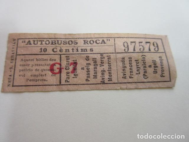 Colecionismos Bilhetes de Transporte: BILLETE CAPICUA 97579 AUTOBUS ROCA BARCELONA VER TRAYECTOS FOTO - DIME QUE NUMERO BUSCAS O TEMATICA