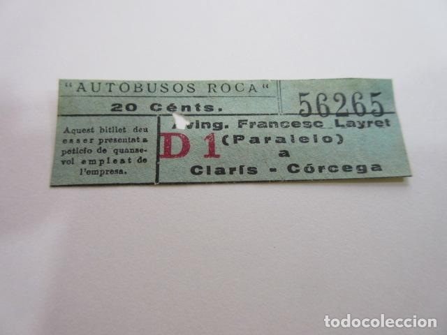 Colecionismos Bilhetes de Transporte: BILLETE CAPICUA 56265 AUTOBUS ROCA BARCELONA VER TRAYECTOS FOTO - DIME QUE NUMERO BUSCAS O TEMATICA