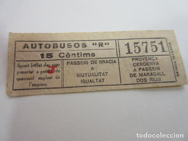 Colecionismos Bilhetes de Transporte: BILLETE CAPICUA 15751 AUTOBUS ROCA BARCELONA VER TRAYECTOS FOTO - VALE GUERRA CIVIL AUTOBUSES R
