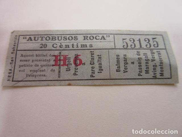 Colecionismos Bilhetes de Transporte: BILLETE CAPICUA 53135 AUTOBUS ROCA BARCELONA VER TRAYECTOS FOTO - DIME QUE NUMERO BUSCAS O TEMATICA
