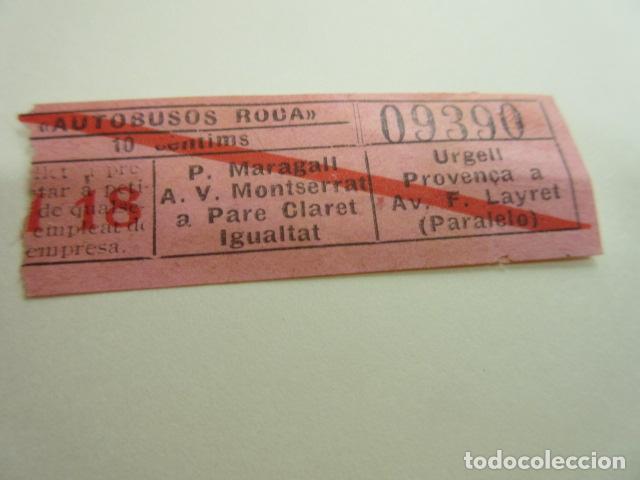 Colecionismos Bilhetes de Transporte: BILLETE CAPICUA 09390 AUTOBUS ROCA BARCELONA VER TRAYECTOS FOTO - DIME QUE NUMERO BUSCAS O TEMATICA