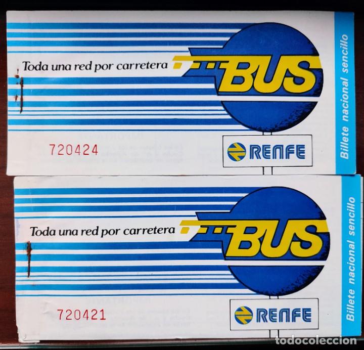 Colecionismos Bilhetes de Transporte: LOTE 2 BILLETES RENFE BUS VILLALPANDO-BILBAO 1988