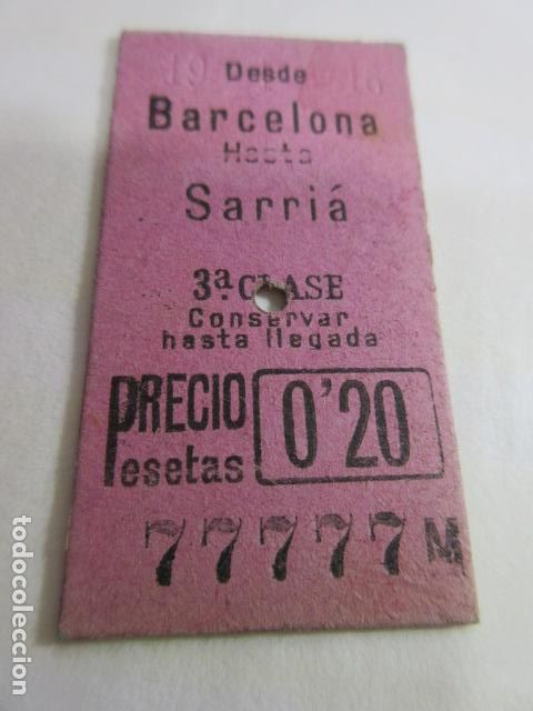 Sammeln von Fahrkarten: BILLETE EDMONSON CAPICUA REAL 77777 - CATALANES FERROCARRIL SARRIA 1916 FERROCARRIL GENERALITAT