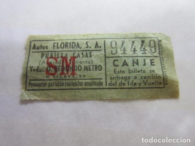 Colecionismos Bilhetes de Transporte: BILLETE AUTOBUS FLORIDA PUBILLA CASAS HOSPITALET capicua 94449
