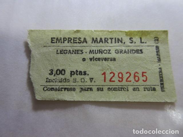 Coleccionismo Billetes de transporte: COLECCION MADRID - REFERENCIA: REFMM01 - EMPRESA MARTIN LEGANES MU&Ntilde;OZ GRANDES
