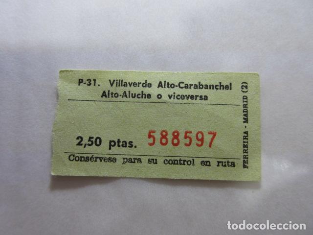 Coleccionismo Billetes de transporte: COLECCION MADRID - REFERENCIA: REFMM01 - VILLAVERDE ALTO CARABANCHEL ALTO ALUCHE
