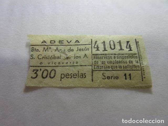 Coleccionismo Billetes de transporte: COLECCION MADRID - REFERENCIA: REFMM01 - ADEVA ANA DE JESUS S CRISTOBAL