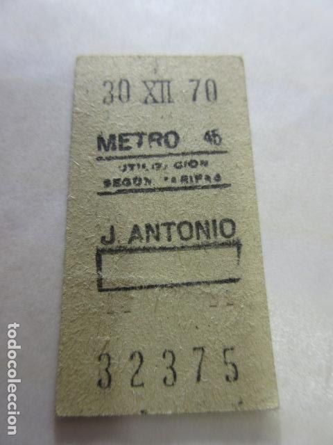 Coleccionismo Billetes de transporte: COLECCION MADRID REFERENCIA: REFMM01 - METRO MADRID PARADA J. ANTONIO - 45 JOSE ANTONIO GUERRA CIVIL
