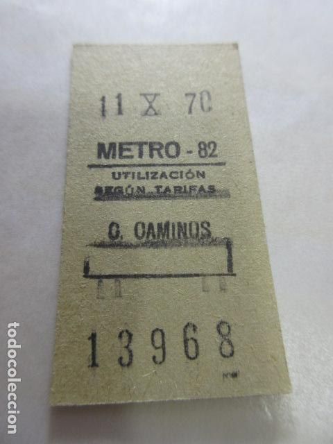 Coleccionismo Billetes de transporte: COLECCION MADRID REFERENCIA: REFMM01 - METRO MADRID PARADA C. CAMINOS - 82