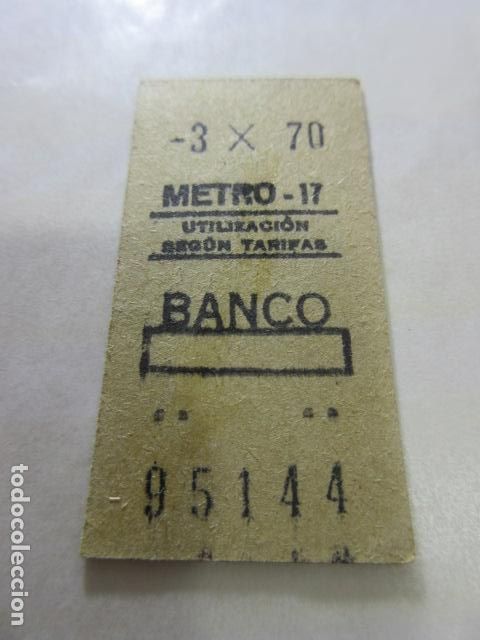 Coleccionismo Billetes de transporte: COLECCION MADRID REFERENCIA: REFMM01 - METRO MADRID PARADA BANCO - 17