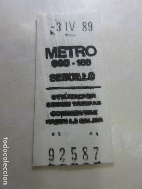 Coleccionismo Billetes de transporte: COLECCION MADRID REFERENCIA: REFMM01 - METRO MADRID GOYA 605 - 188 DUQUE DE ALBA