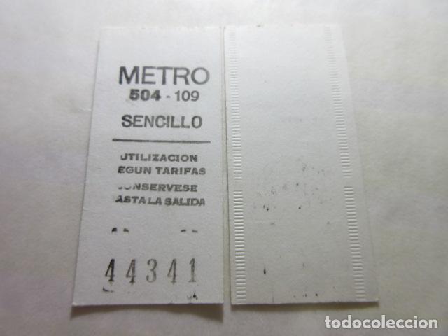 Coleccionismo Billetes de transporte: COLECCION MADRID REFERENCIA: REFMM01 - METRO MADRID 504 - 109 SIN PUBLIDAD