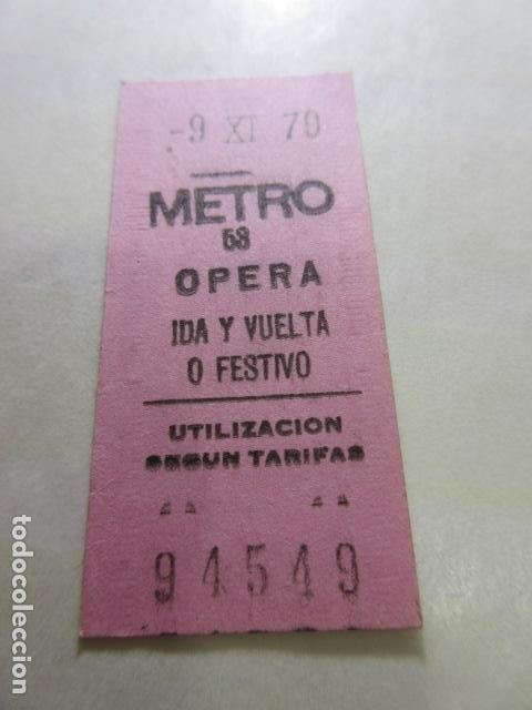 Colecionismos Bilhetes de Transporte: COLECCION MADRID REFERENCIA: REFMM01 - METRO MADRID PARADA OPERA 53 ROSA CAPICUA 94549