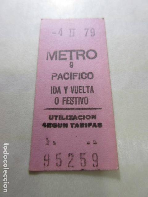 Colecionismos Bilhetes de Transporte: COLECCION MADRID REFERENCIA: REFMM01 - METRO MADRID PARADA PACIFICO 9 ROSA CAPICUA 95259