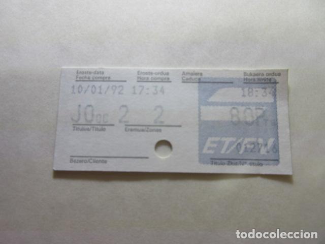 Collectables Transport Tickets: BILLETE EUSKO TRENBIDEAK FERROCARRILES VASCOS TODOS DIFERENTES REFFV001 - VER FOTO ZONA PRECIO TRASE