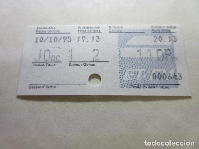 Collectables Transport Tickets: BILLETE EUSKO TRENBIDEAK FERROCARRILES VASCOS TODOS DIFERENTES REFFV001 - VER FOTO ZONA PRECIO TRASE