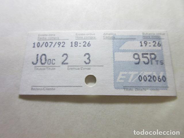 Sammeln von Fahrkarten: BILLETE EUSKO TRENBIDEAK FERROCARRILES VASCOS TODOS DIFERENTES REFFV001 - VER FOTO ZONA PRECIO TRASE