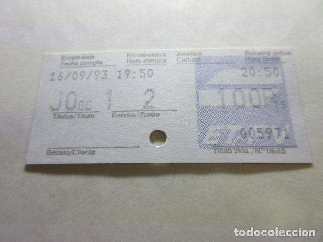Sammeln von Fahrkarten: BILLETE EUSKO TRENBIDEAK FERROCARRILES VASCOS TODOS DIFERENTES REFFV001 - VER FOTO ZONA PRECIO TRASE