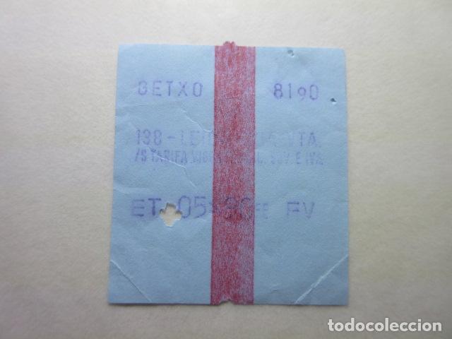 Collectionnisme Billets de transport: BILLETE EUSKO TRENBIDEAK FERROCARRILES VASCOS REFFV001 - VER FOTO ZONA - GETXO
