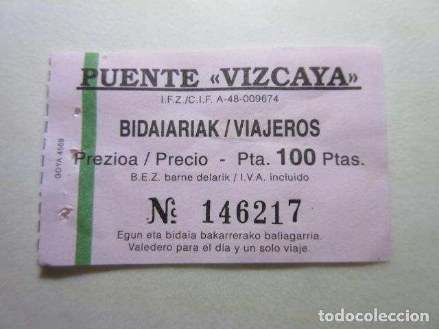Collectionnisme Billets de transport: BILLETE PUENTE DE VIZKAYA