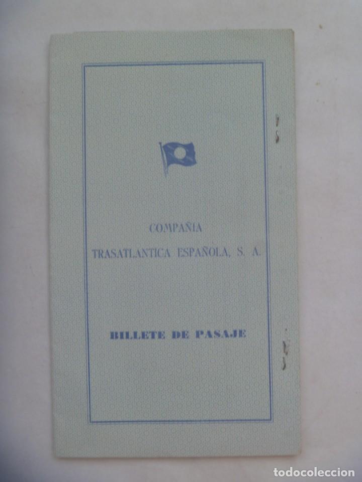 Colecionismos Bilhetes de Transporte: COMPA&Ntilde;IA TRASATLANTICA ESPA&Ntilde;OLA: BILLETE DE PASAJE BUQUE GUADALUPE DE LA HABANA A SANTANDER, 1961