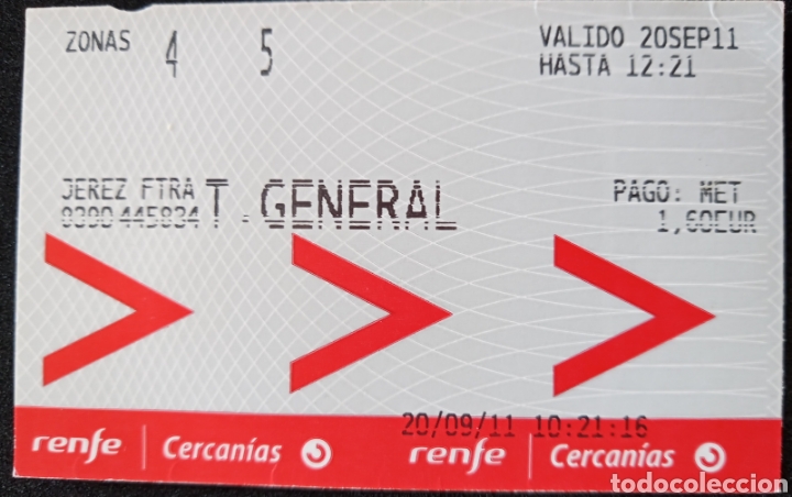 Collectionnisme Billets de transport: BILLETE DE TREN JEREZ DE LA FRONTERA