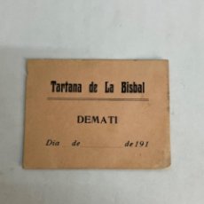 Coleccionismo Billetes de transporte: BILLETE PARA IR A VENDRELL EN TARTANA DESDE LA BISBAL DEL PENEDÈS 1910’S.TRANSPORTE.. Lote 323864018