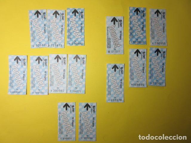Collectionnisme Billets de transport: LOTE 15 BONOTET EMT MADRID ---- LEER INTERIOR COLECCI&Oacute;N TODAS SERIES DIFERENTES VER TRASERA