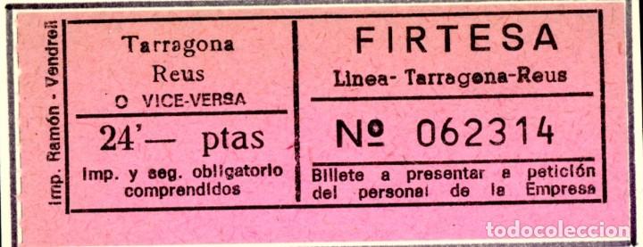 Collectables Transport Tickets: BILLETE DE FILOVIAS DE TARRAGONA REUS // FIRTESA // S35