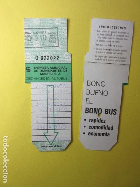 Sammeln von Fahrkarten: COLECCION MADRID - EMT - TARJETAS RESITIVAS - REF: TR-MAD-001-EMT -310 PESETAS SERIE NEGRA NO PUBLIC