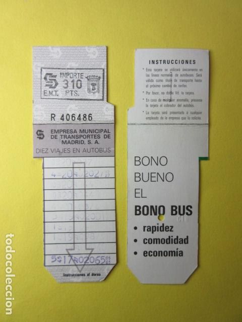 Sammeln von Fahrkarten: COLECCION MADRID - EMT - TARJETAS RESITIVAS - REF: TR-MAD-001-EMT -310 PESETAS SERIE NEGRA NO PUBLIC