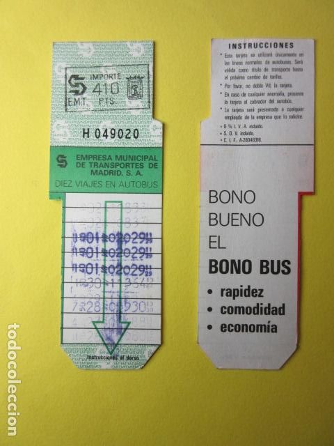Collectables Transport Tickets: COLECCION MADRID - EMT - TARJETAS RESITIVAS - REF: TR-MAD-001-EMT -410 PESETAS SERIE NEGRA NO PUBLIC
