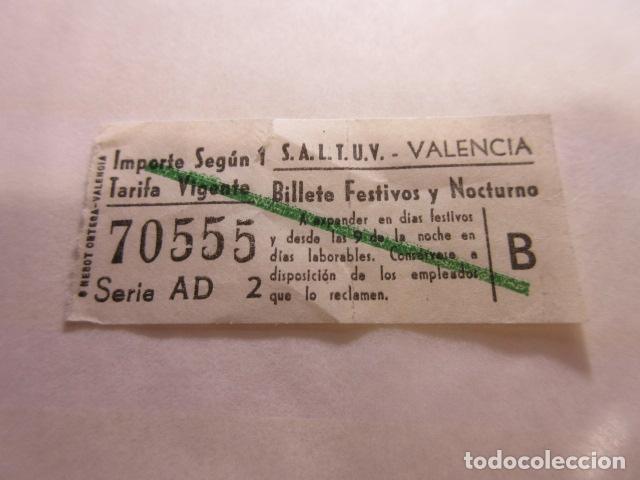Collectionnisme Billets de transport: BILLETE SALTUV VALENCIA