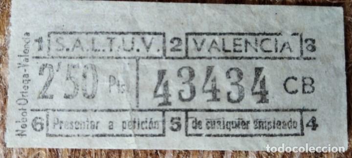 Collectionnisme Billets de transport: billete saltuv - valencia - capicua - Sociedad An&oacute;nima Laboral de Transportes Urbanos de Valencia