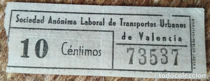 Collectionnisme Billets de transport: SALTUV - Sociedad An&oacute;nima Laboral de Transportes Urbanos de Valencia - BILLETE CAPICUA