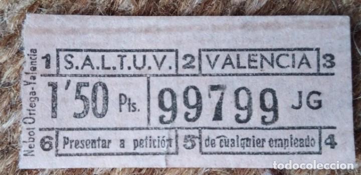 Collectionnisme Billets de transport: SALTUV - Sociedad An&oacute;nima Laboral de Transportes Urbanos de Valencia - BILLETE CAPICUA