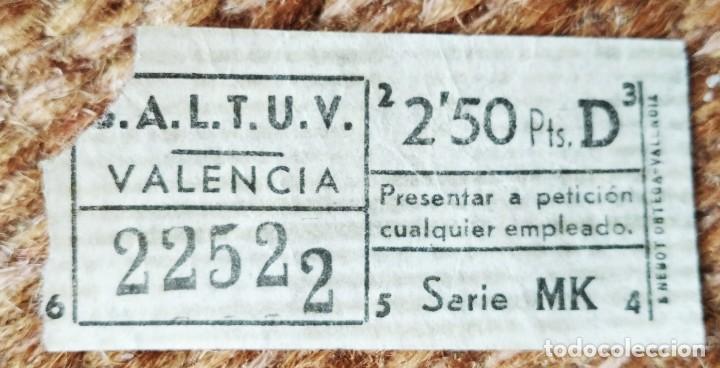 Collectionnisme Billets de transport: SALTUV - Sociedad An&oacute;nima Laboral de Transportes Urbanos de Valencia - BILLETE CAPICUA