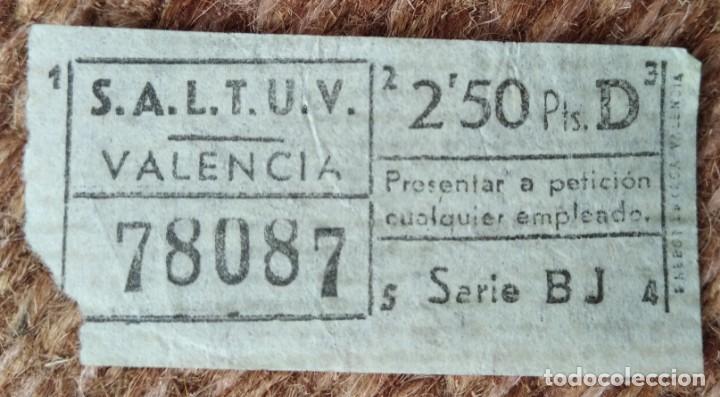 Collectionnisme Billets de transport: SALTUV - Sociedad An&oacute;nima Laboral de Transportes Urbanos de Valencia - BILLETE CAPICUA