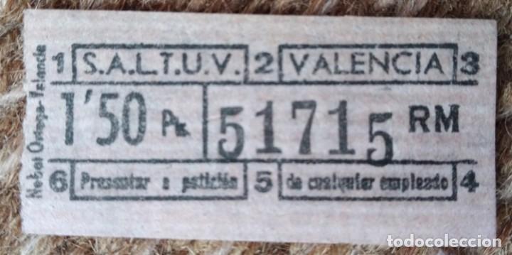 Collectionnisme Billets de transport: SALTUV - Sociedad An&oacute;nima Laboral de Transportes Urbanos de Valencia - BILLETE CAPICUA