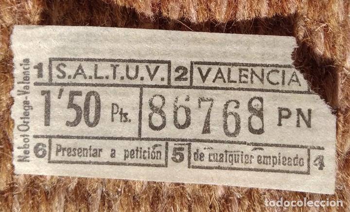 Collectionnisme Billets de transport: SALTUV - Sociedad An&oacute;nima Laboral de Transportes Urbanos de Valencia - BILLETE CAPICUA