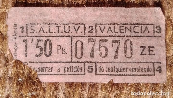 Collectionnisme Billets de transport: SALTUV - Sociedad An&oacute;nima Laboral de Transportes Urbanos de Valencia - BILLETE CAPICUA