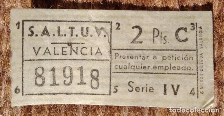 Collectionnisme Billets de transport: SALTUV - Sociedad An&oacute;nima Laboral de Transportes Urbanos de Valencia - BILLETE CAPICUA