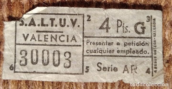 Collectionnisme Billets de transport: SALTUV - Sociedad An&oacute;nima Laboral de Transportes Urbanos de Valencia - BILLETE CAPICUA