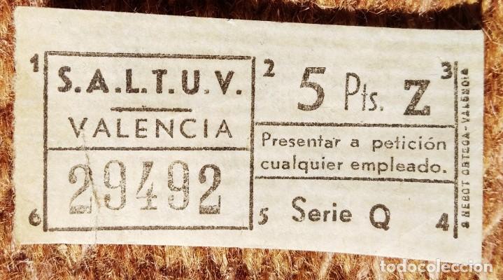 Collectionnisme Billets de transport: SALTUV - Sociedad An&oacute;nima Laboral de Transportes Urbanos de Valencia - BILLETE CAPICUA