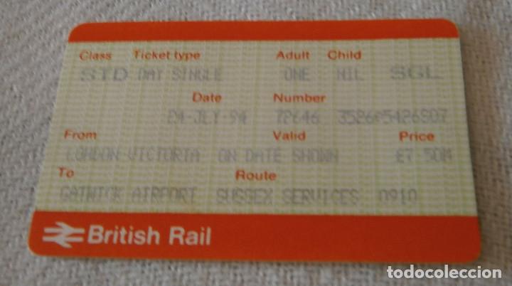 Collectionnisme Billets de transport: billete de tren ingles a&ntilde;o 1994