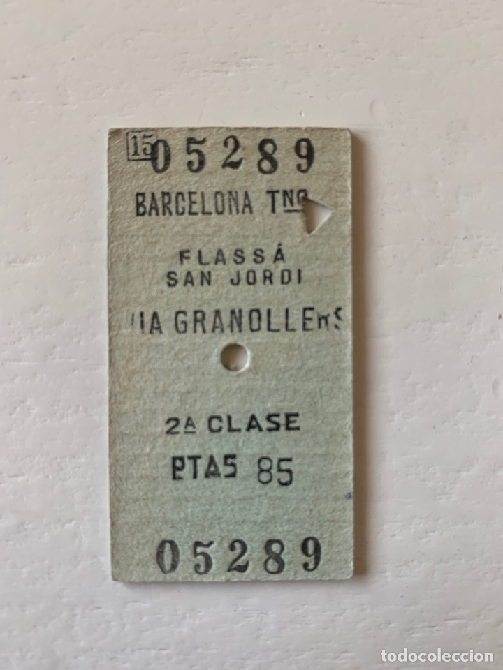 Collectionnisme Billets de transport: Billete de tren // Barcelona T&eacute;rmino - Flass&aacute; - San Jordi, v&iacute;a Granollers // 1968