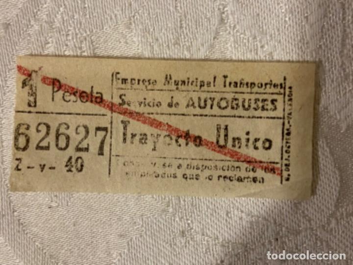 Coleccionismo Billetes de transporte: C-32. Billete empresa municipal de transporte de Valencia 1peseta.